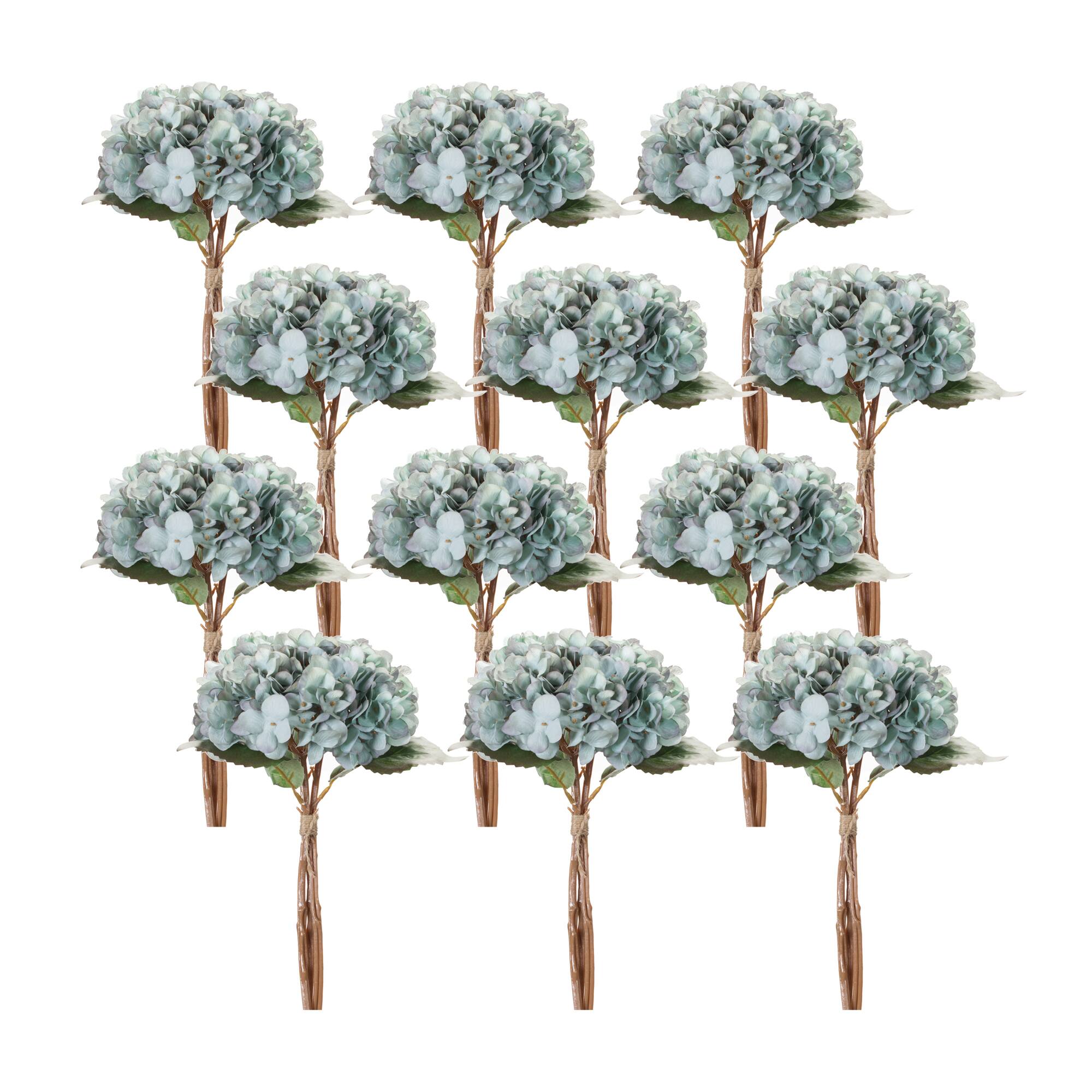 14.5" Soft Blue Hydrangea Floral Bundles, 12ct.